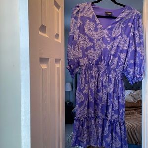 Blue and white dress